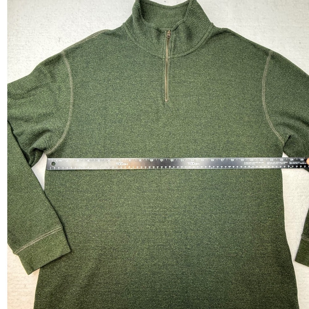 Red Head Brand Co Mens Khaki Green Textured‎ Quarter Zip Pullover Sweater XL - Picture 2 of 8